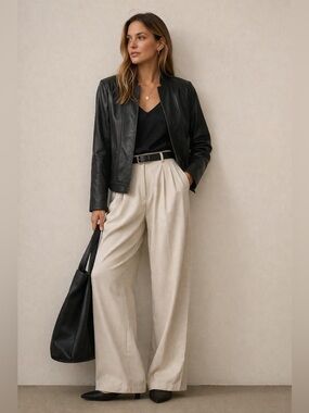 Betty Barclay Lambskin Leather Jacket Sz 14